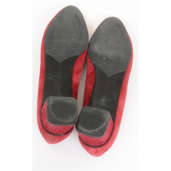 Vaneli Red Suede Leather Fabric Low Heel Career Pumps Slip On Shoes Size 8B - Picture 9 of 11